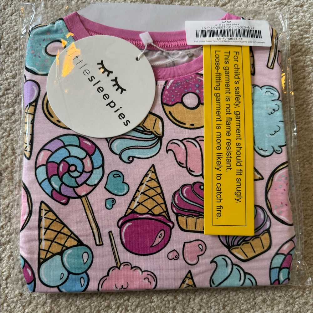 Little Sleepies Pink Sweet Treats Pajama Set Long Sleeve/Pants